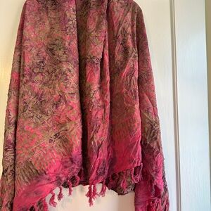 Pink and Green Patterned Scarf/Sarong